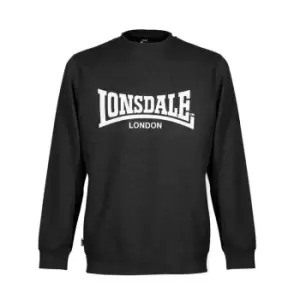 image of Lonsdale Essential Crew Sweater Mens - Black