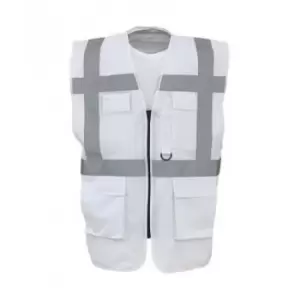 image of Yoko Hi-Vis Premium Executive/Manager Waistcoat / Jacket (3XL) (White)