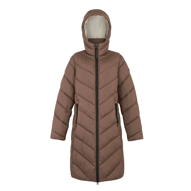 Image of Womens long hooded down jacket Regatta Anita Marron Female 36