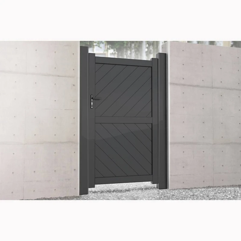 Image of Ready Made Gates Pedestrian Gate 1000x1800mm Grey - Diagonal Solid Infill & Flat Top Grey Unisex