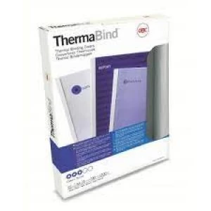 image of Gbc 45445 A4 Clear White Gloss Thermal Binding Cover 1.5mm Pack 25