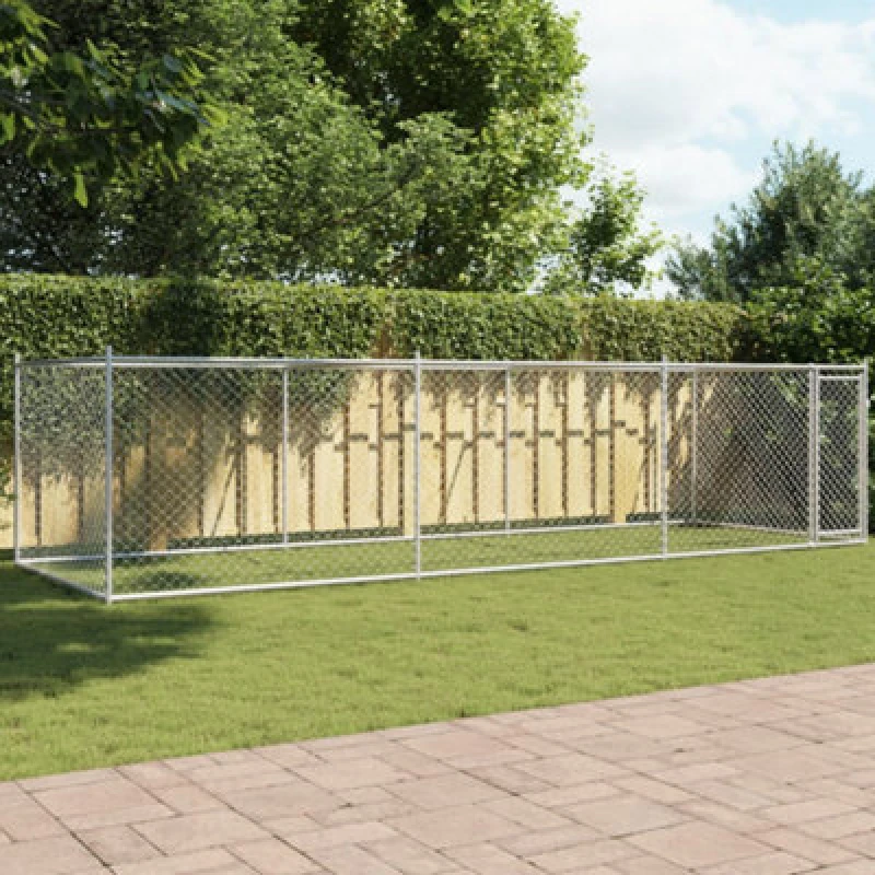 Image of VIDAXL Dog Cage with Door Grey 6x2x1.5 m Galvanised Steel vidaXL 3209579