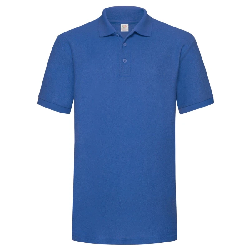 Image of Fruit Of The Loom Fruit of the Loom Men 65 35 Heavyweight Polo Shirt in Blue Size: Small Blue S Male 5063527471901