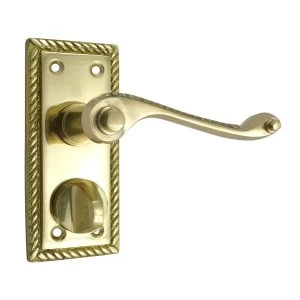 image of Select 100mm Georgian Privacy Lock - Electro Brass