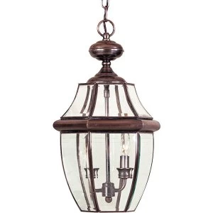 image of 2 Light Large Chain Lantern - Aged Copper, E14