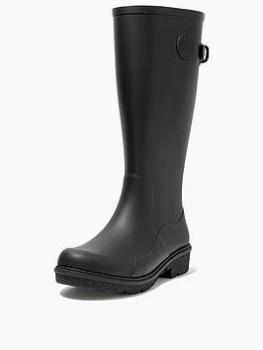 Image of FitFlop Wonderwelly Tall Wellington Boots - Black, Size 8, Women
