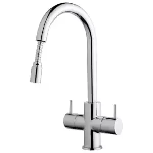Image of Wickes Kisdon Monobloc Pull Out Kitchen Sink Mixer Tap - Chrome