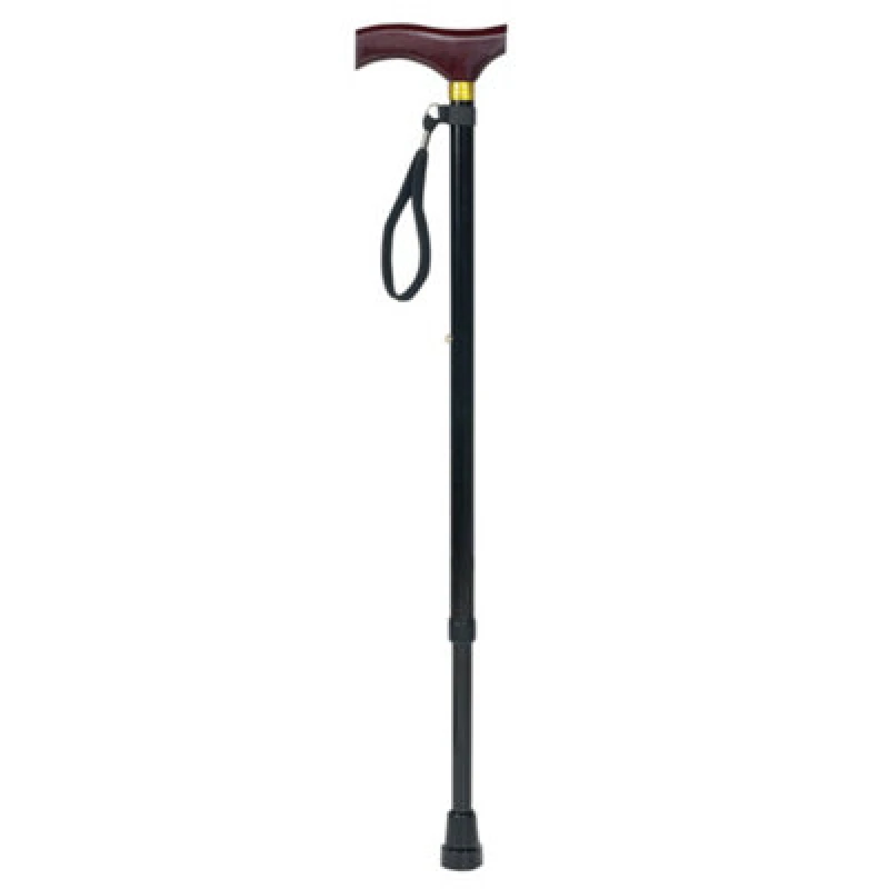 Image of Loops Extending Walking Stick with Ergonomic Wooden Handle - 10 Height Settings Multi