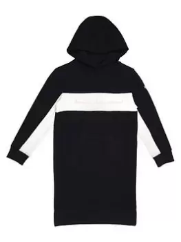 Image of Barbour International Girls Monaco Hoodie Dress - Black, Size 12-13 Years, Women