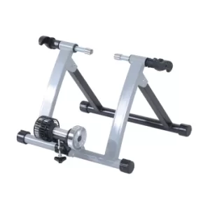 Image of HOMCOM Indoor Bicycle Turbo Trainer, Cyclone System-Silver