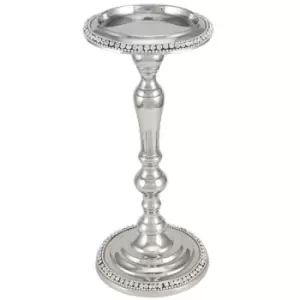 image of Antique - Traditional Metal Decorative Single Candle Holder - Silver - Nickel