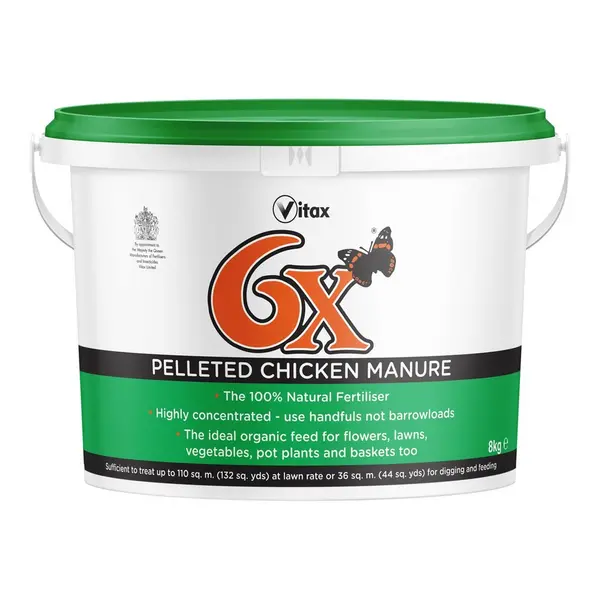 Image of Vitax 6X Pelleted Chicken Manure Fertiliser 8kg