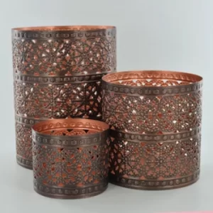 Image of Set of 3 Metal Votives