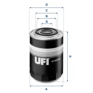 Image of 2330300 UFI Oil Filter Oil Spin-On