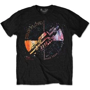 Image of Pink Floyd - Machine Greeting Orange Unisex Large T-Shirt - Black