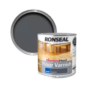 image of Ronseal Diamond Hard Floor Graphite Satin Varnish, 2.5L