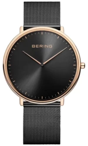 Image of Bering Classic Unisex Black and Rose-Gold 15739-166 Watch