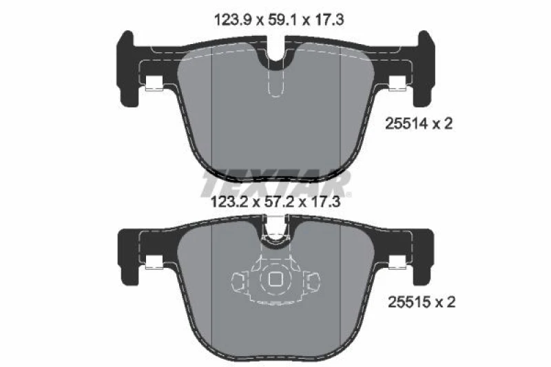 Image of TEXTAR 2551401 Brake pad set Q+ prepared for wear warning indicator Brake Pad Set,disc brake (402)