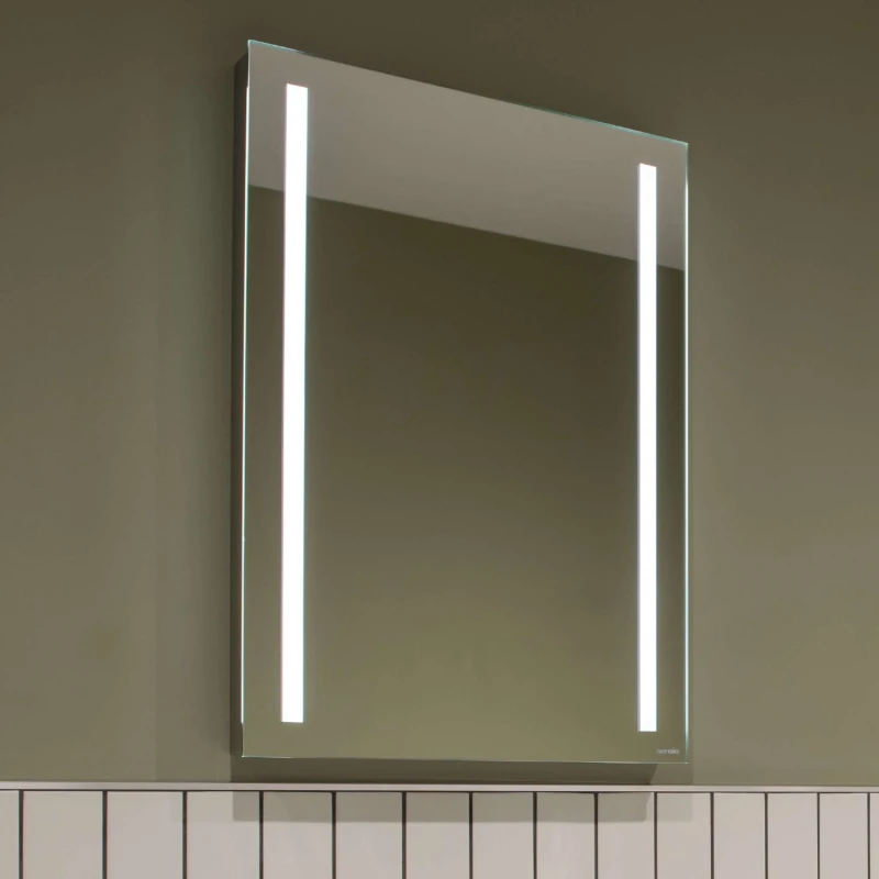 Image of Sensio Sensio Lumino Evo+ Rectangular Bathroom Mirror with Battery Operated Lights - 500 x 700mm Silver 50 x 5.5 x 70cm SE140029N0