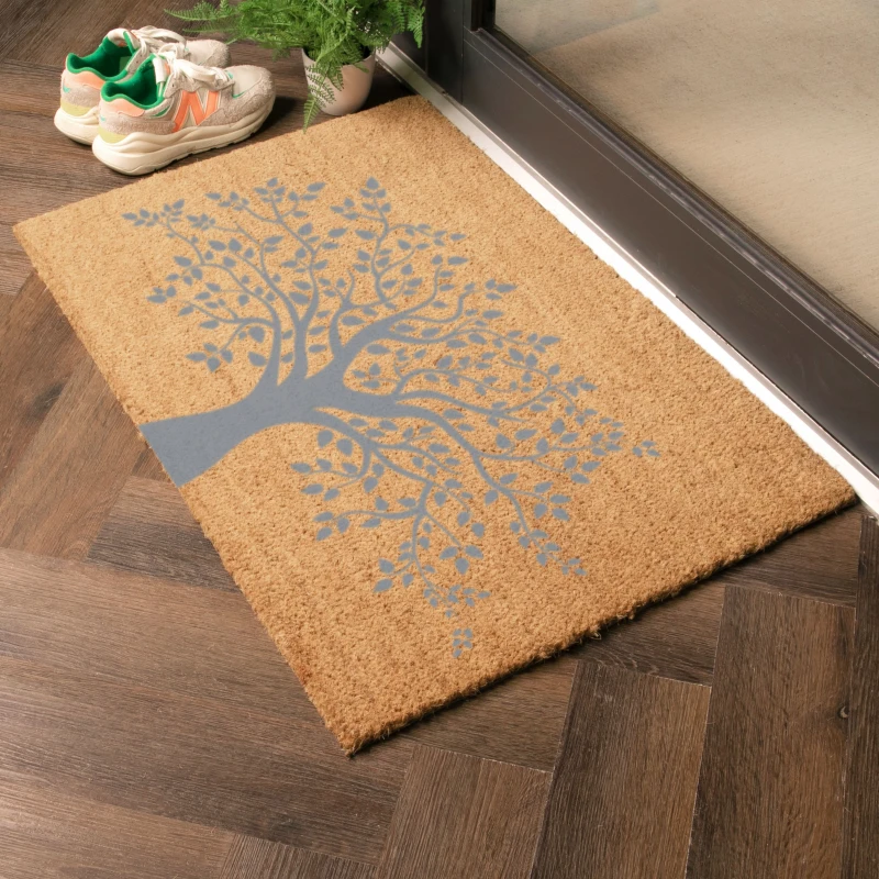 Image of Artsy Mats Country Home Tree of Life Extra Large Grey Doormat Beige unisex