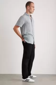 Image of Mens Blue Geo Textured Print Shirt