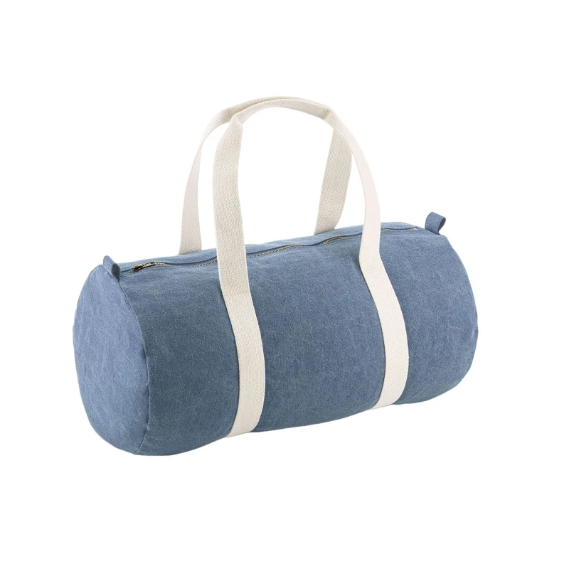 Image of Bagbase Mens Barrel Denim Duffle Bag in Light Blue Light Blue Male One Size