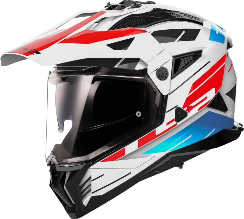 Image of LS2 MX702 Pioneer II Namib White Blue Red Adventure Helmet Size XL
