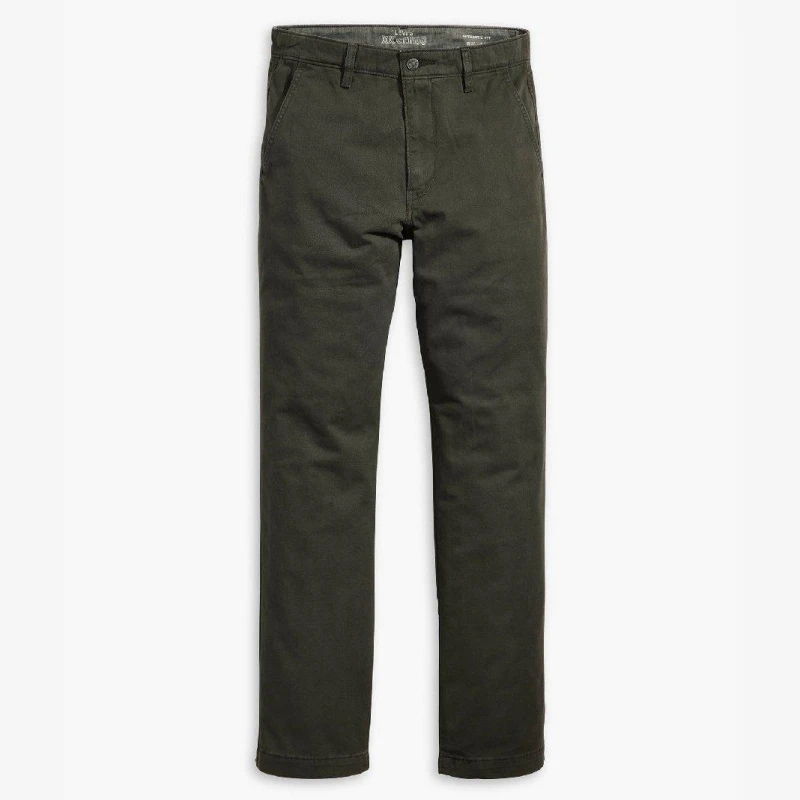 Image of Levis Mens Authentic Straight Washed Chinos Pirate Black male 29W R