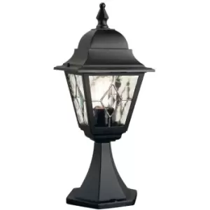 image of Elstead Norfolk - 1 Light Outdoor Pedestal Lantern Black IP43, E27