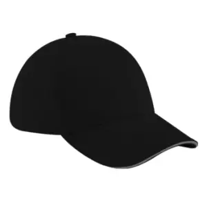 image of Beechfield Adults Unisex Athleisure Cotton Baseball Cap (One Size) (Black/Graphite)