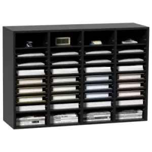 Image of VEVOR Wood Literature Organizer Adjustable File Sorter 36 Compartments Black