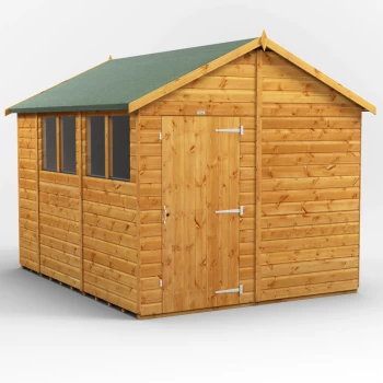 Image of 10x8 Power Apex Garden Shed - Brown