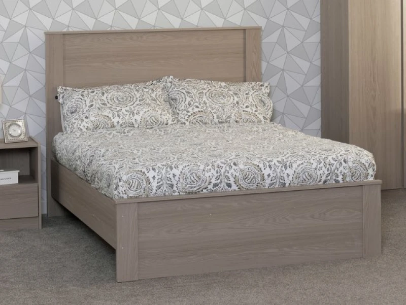 Image of Seconique Paris 4ft6 Double Smoked Ash Wooden Bed Frame