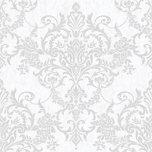 image of Superfresco Easy Victorian Damask Silver Decorative Wallpaper - 10m