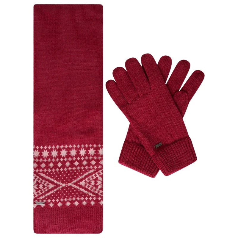 Image of Dare 2b Fairisle Scarf Gift Set with Gloves Womens - Pink Pink One Size