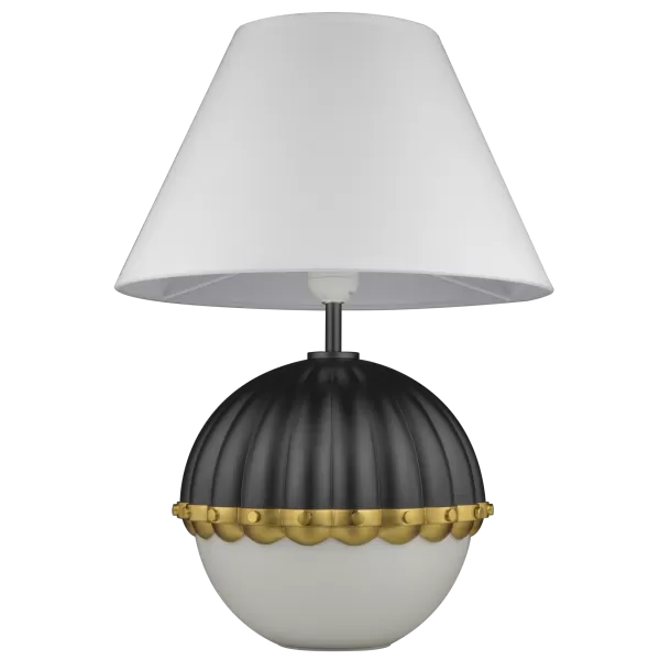 image of Pralines Table Lamp With Round Tapered Shade Black, E27