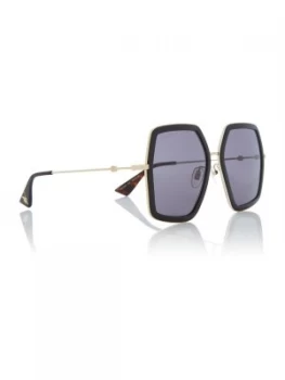 Image of Gucci Black GG0106S GC001054 rectangle sunglasses Black