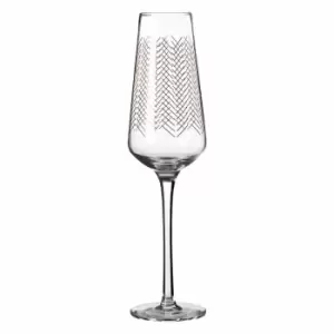 Image of Premier Housewares Set of 4 Hand Blown Champagne Glasses - Gold Waves Design