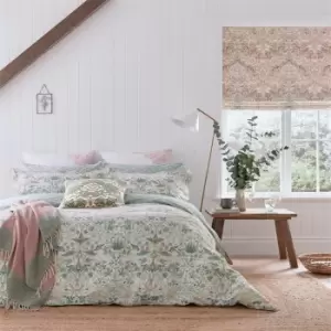 Image of Morris and Co Strawberry Thief Cotton Duvet Cover - Multi