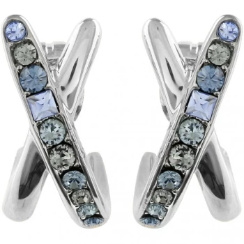 image of Ladies Adore Base metal Brilliance Baguette & Round Crossing Earrings