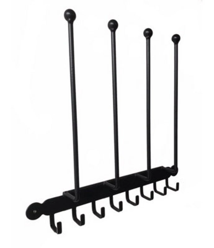 Image of Poppy Forge Wall Fixing Boot Rack - Wellie Stand - Steel - L7.6 X W36.8 X H53.3cm - Powder Coated Black