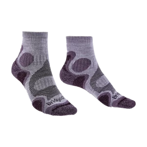 Image of Bridgedale TRAIL SPORT Lightweight T2 Merino Cool Comfort Womens - Large Heather / Damson