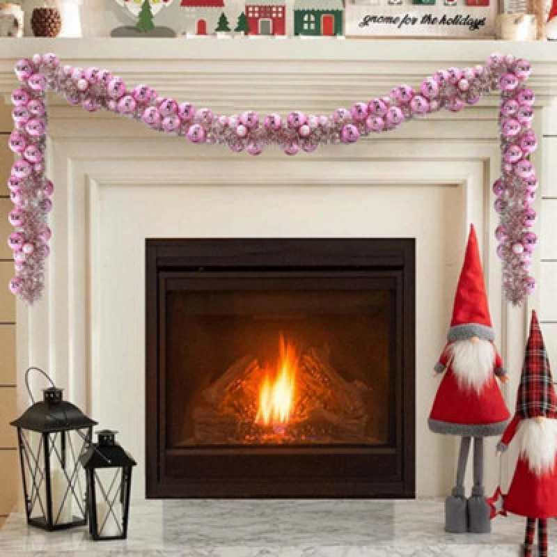 Image of Vidaxl Christmas Ball Garland Pink 186cm Polystyrene