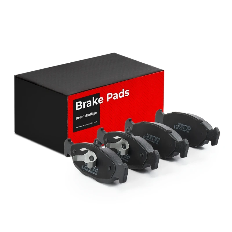 Image of STARK SKBP-0010046 Brake pad set Front Axle, excl. wear warning contact, with piston clip Brake Pad Set,disc brake (402)