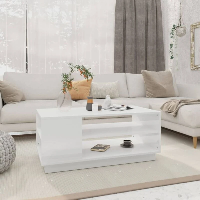 Image of VIDAXL Coffee Table White 102x55x43cm Engineered Wood Vidaxl 810280