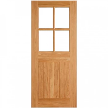 Image of LPD External Oak COTTAGE 4 Light Clear Double Glazed Front Door D&G - 813mm x 2032mm