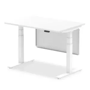 Image of Air 1200 x 800mm Height Adjustable Desk White Top White Leg With White