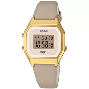 Image of Ladies Casio Stainless Steel Vintage LA680 x Leather Band