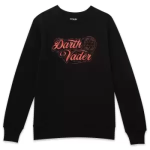Image of Star Wars Darth Vader Ribbon Font Sweatshirt - Black - L