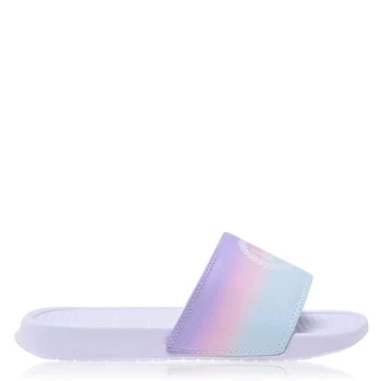 image of Hype Rainbow Womens Pool Sliders - White